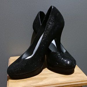 Black Sparkly Women's Shoes High Heels Pumps 8M Touch Ups